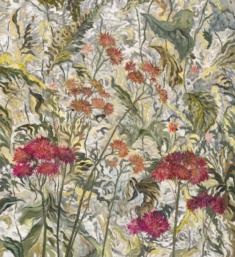 Red Thistle Tapestry by Jane Abrams