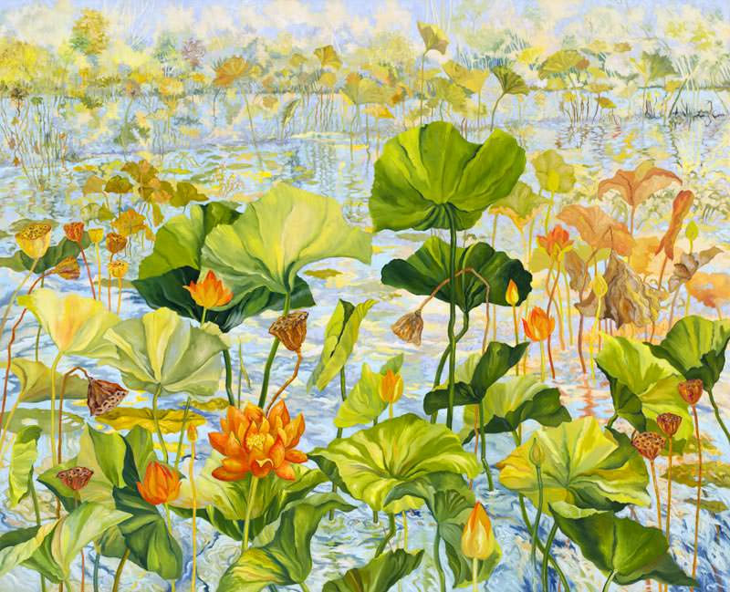 Los Poblanos Pond by Jane Abrams